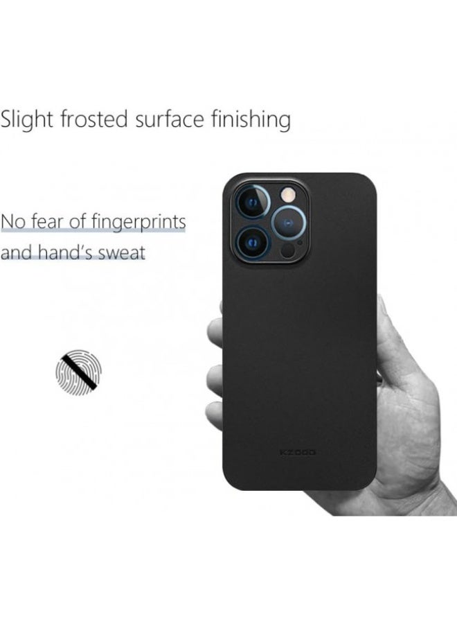KZDOO iPhone 14 Pro Max Case Air Skin Series Ultra Slim Frosted Anti Slip Back Cover Full Coverage Camera Lens Protection 6.7 inch Black - Image 3